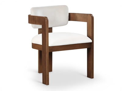 Sacha 22.5" Wide Walnut Frame Velvet Dining Chair (Set of 2)