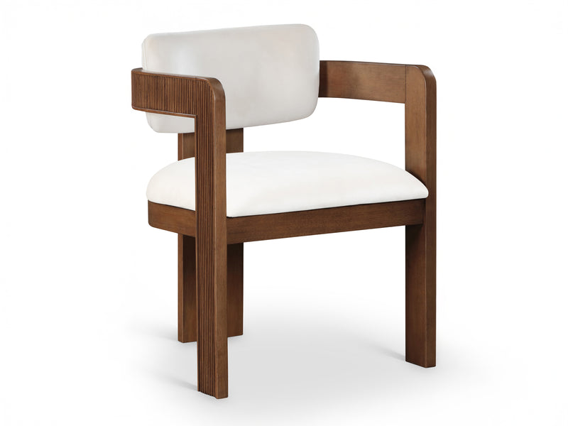 Sacha 22.5" Wide Walnut Frame Velvet Dining Chair (Set of 2)
