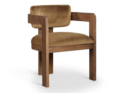 Sacha 22.5" Wide Walnut Frame Velvet Dining Chair (Set of 2)