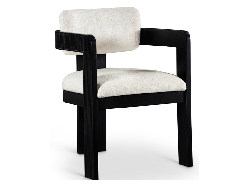 Sacha 22.5" Wide Black Frame Linen Dining Chair (Set of 2)