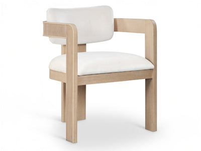 Sacha 22.5" Wide Natural Frame Velvet Dining Chair (Set of 2)