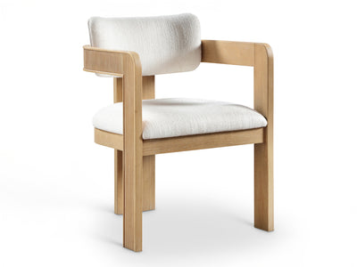 Sacha 22.5" Wide Natural Frame Linen Dining Chair (Set of 2)
