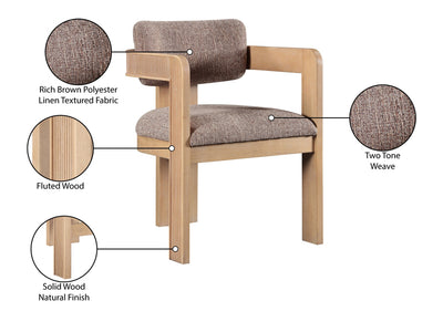 Sacha 22.5" Wide Natural Frame Linen Dining Chair (Set of 2)