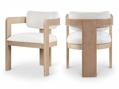 Sacha 22.5" Wide Natural Frame Velvet Dining Chair (Set of 2)