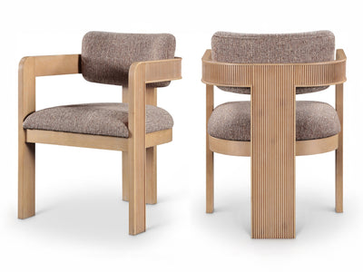 Sacha 22.5" Wide Natural Frame Linen Dining Chair (Set of 2)