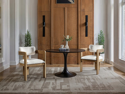 Sacha 22.5" Wide Natural Frame Linen Dining Chair (Set of 2)