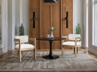 Sacha 22.5" Wide Natural Frame Velvet Dining Chair (Set of 2)