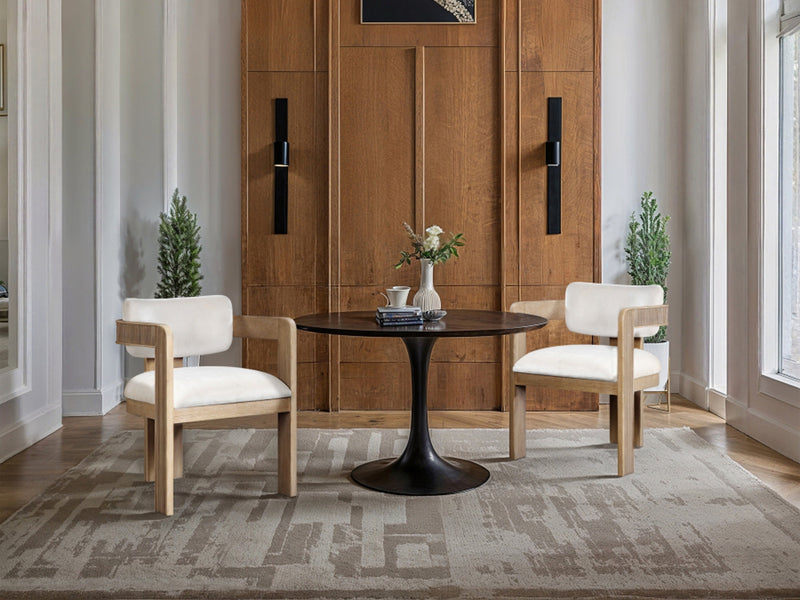 Sacha 22.5" Wide Natural Frame Velvet Dining Chair (Set of 2)