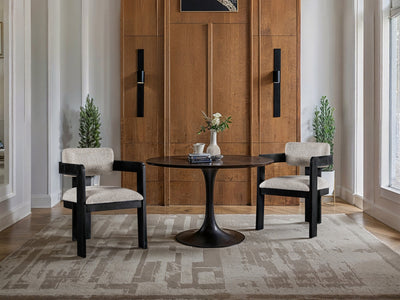 Sacha 22.5" Wide Black Frame Linen Dining Chair (Set of 2)