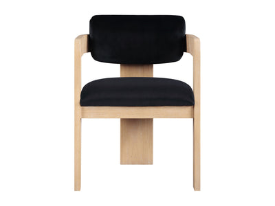 Sacha 22.5" Wide Natural Frame Velvet Dining Chair (Set of 2)