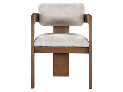 Sacha 22.5" Wide Walnut Frame Linen Dining Chair (Set of 2)