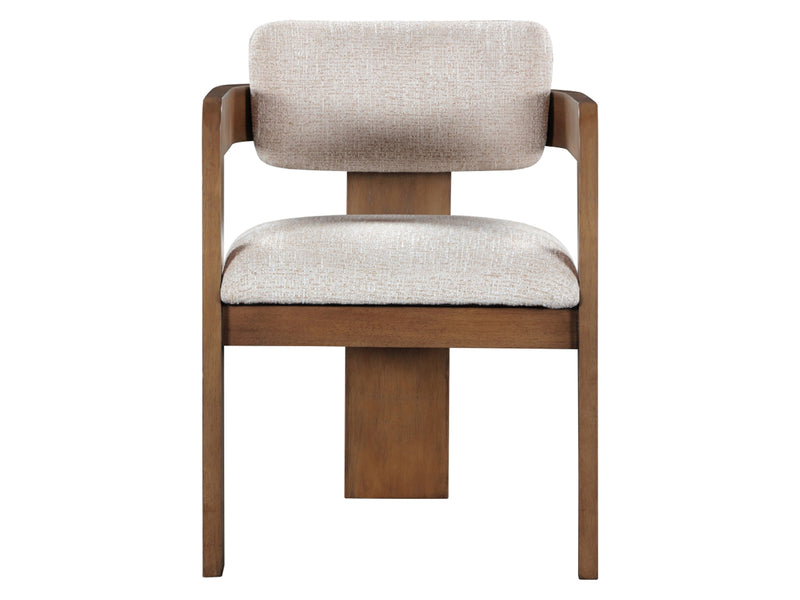Sacha 22.5" Wide Walnut Frame Linen Dining Chair (Set of 2)