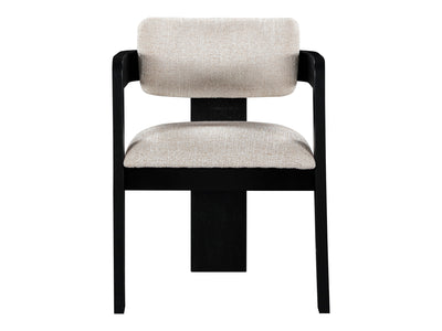 Sacha 22.5" Wide Black Frame Linen Dining Chair (Set of 2)