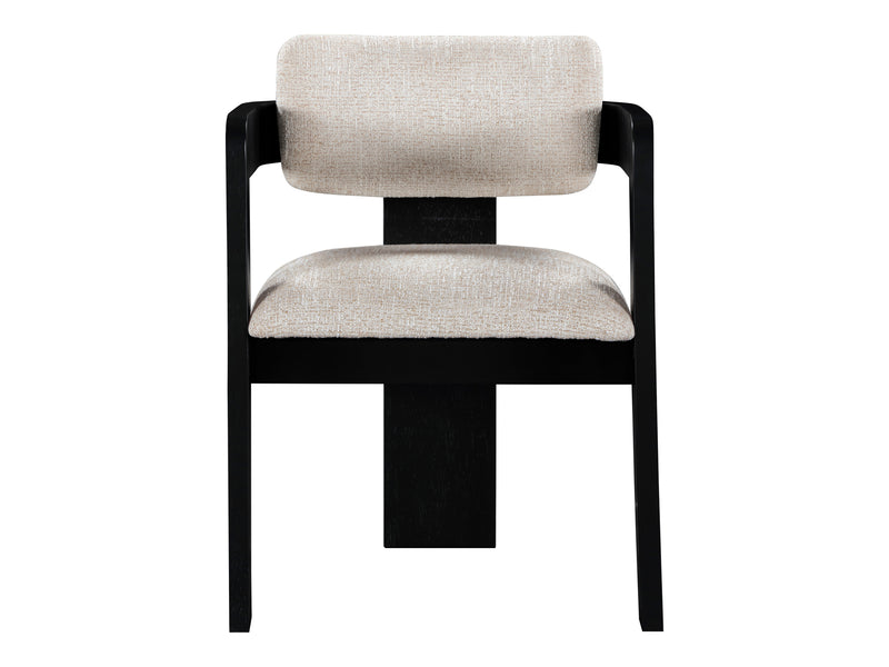 Sacha 22.5" Wide Black Frame Linen Dining Chair (Set of 2)