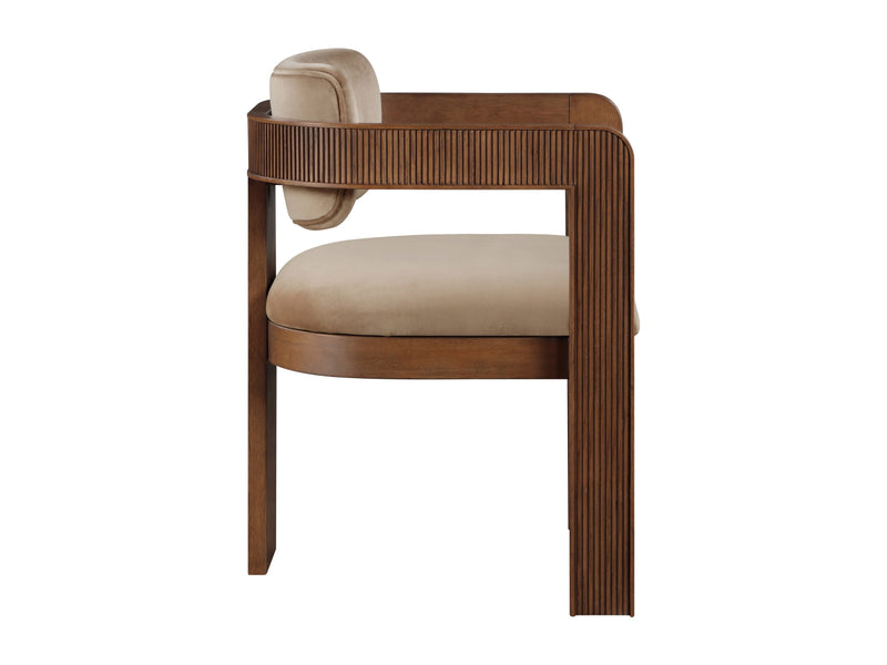 Sacha 22.5" Wide Walnut Frame Velvet Dining Chair (Set of 2)