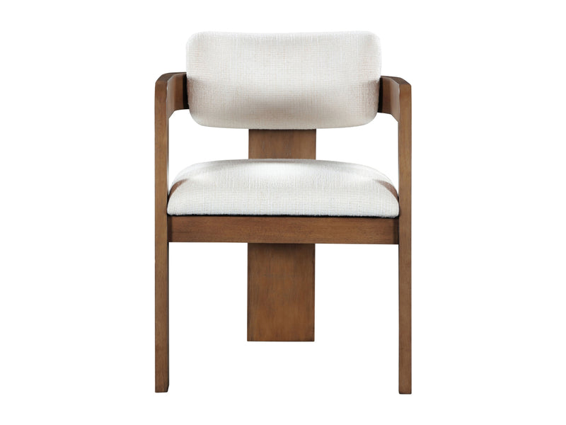 Sacha 22.5" Wide Walnut Frame Linen Dining Chair (Set of 2)
