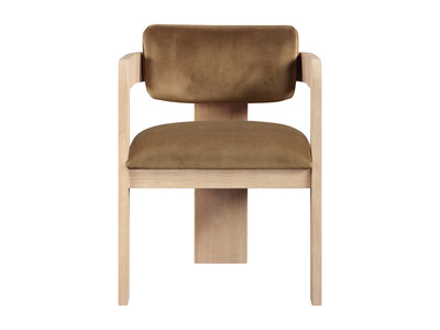 Sacha 22.5" Wide Natural Frame Velvet Dining Chair (Set of 2)