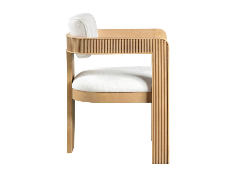 Sacha 22.5" Wide Natural Frame Linen Dining Chair (Set of 2)