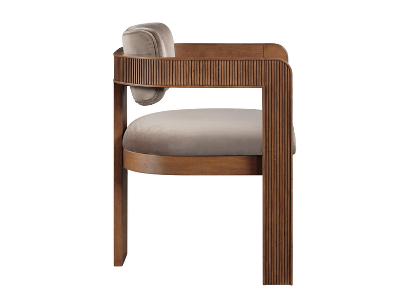 Sacha 22.5" Wide Walnut Frame Velvet Dining Chair (Set of 2)
