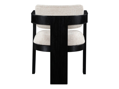 Sacha 22.5" Wide Black Frame Linen Dining Chair (Set of 2)