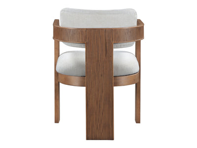 Sacha 22.5" Wide Walnut Frame Linen Dining Chair (Set of 2)