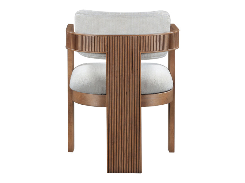 Sacha 22.5" Wide Walnut Frame Linen Dining Chair (Set of 2)