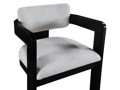 Sacha 22.5" Wide Black Frame Linen Dining Chair (Set of 2)