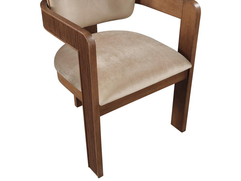 Sacha 22.5" Wide Walnut Frame Velvet Dining Chair (Set of 2)