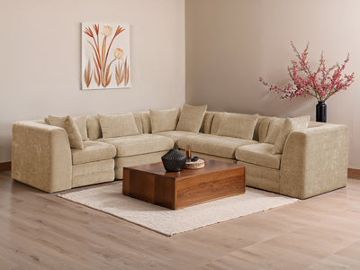Stellar 114" / 114"  Wide Chenille Fabric Upholstered  Modular Sectional