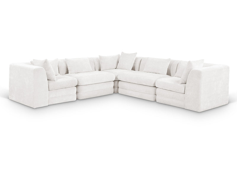 Stellar 114" / 114"  Wide Chenille Fabric Upholstered  Modular Sectional