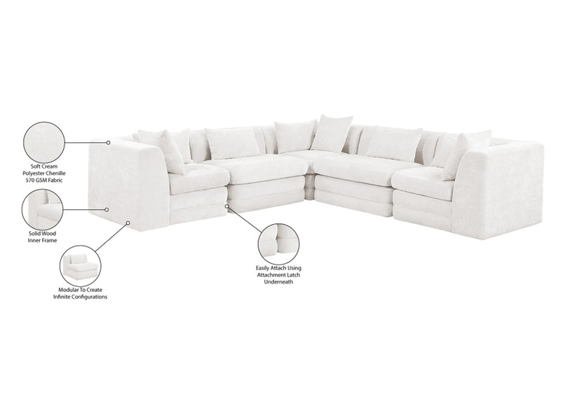 Stellar 114" / 114"  Wide Chenille Fabric Upholstered  Modular Sectional