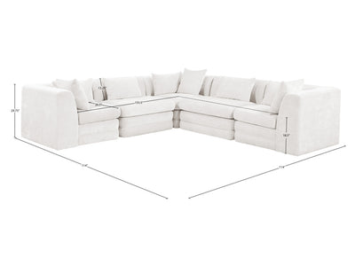Stellar 114" / 114"  Wide Chenille Fabric Upholstered  Modular Sectional