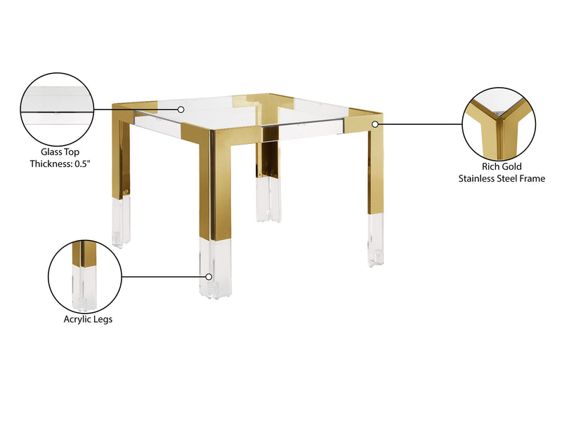 Casper 38" Wide Glass Dining Table
