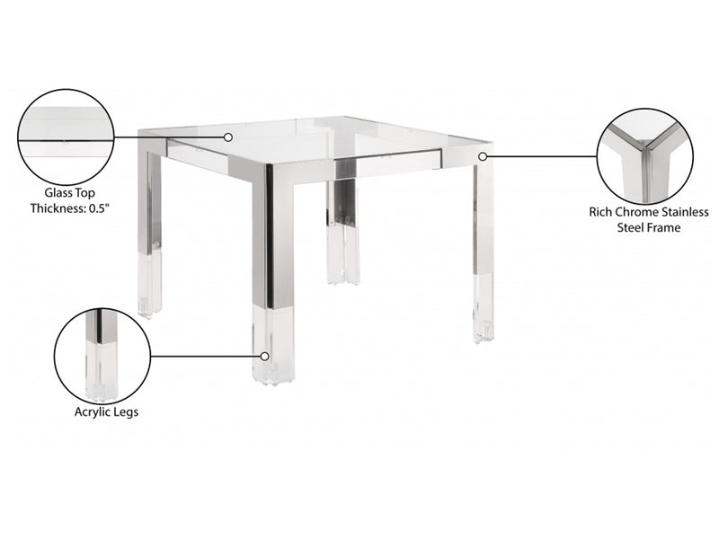 Casper 38" Wide Glass Dining Table