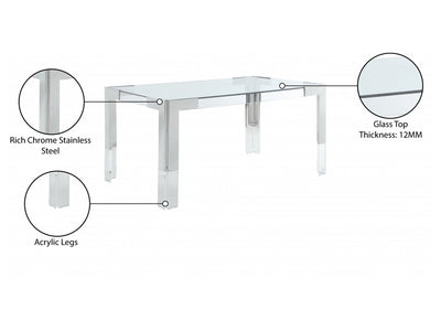 Casper 60" Wide Glass Dining Table