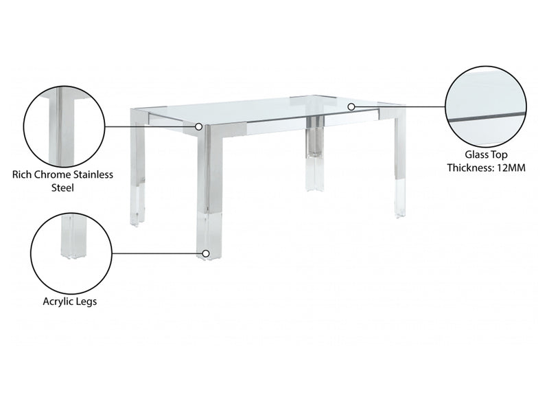 Casper 60" Wide Glass Dining Table