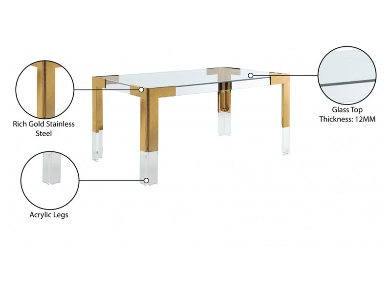 Casper 60" Wide Glass Dining Table