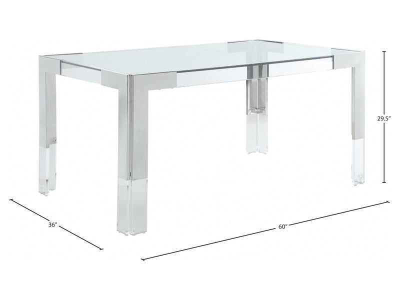 Casper 60" Wide Glass Dining Table