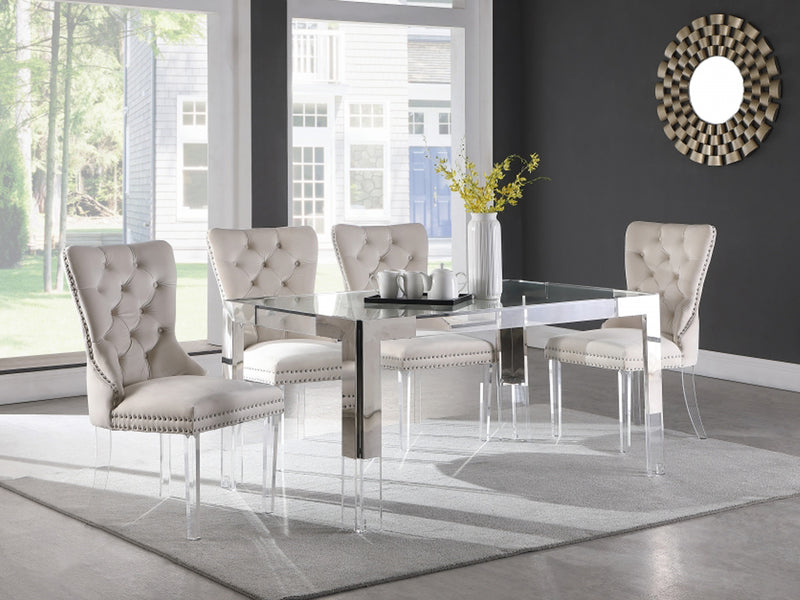 Casper 60" Wide Glass Dining Table