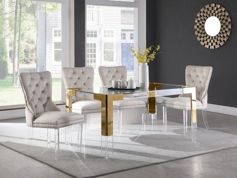 Casper 60" Wide Glass Dining Table