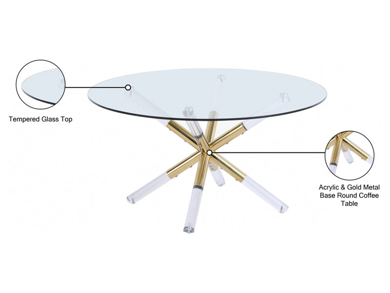 Mercury 34" Wide Round Coffee Table