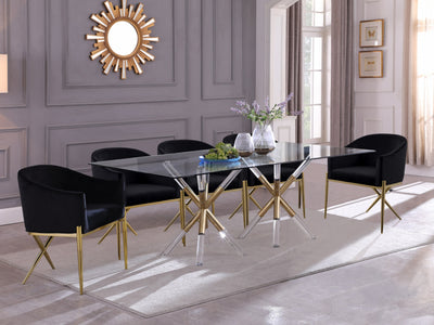 Mercury 84" Wide Glass Top Dining Table