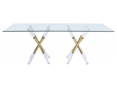 Mercury 84" Wide Glass Top Dining Table