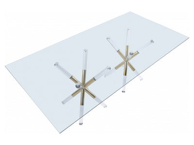 Mercury 84" Wide Glass Top Dining Table