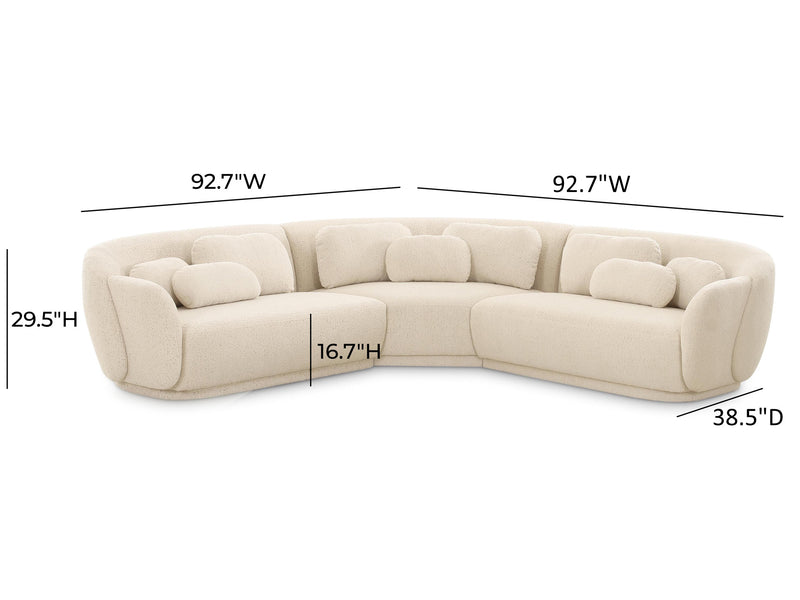 Misty 92.7" / 92.7" Wide Boucle Fabric L Sectional
