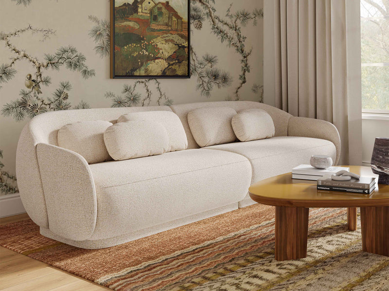 Misty 114.8" Wide Boucle Fabric Modular Sofa