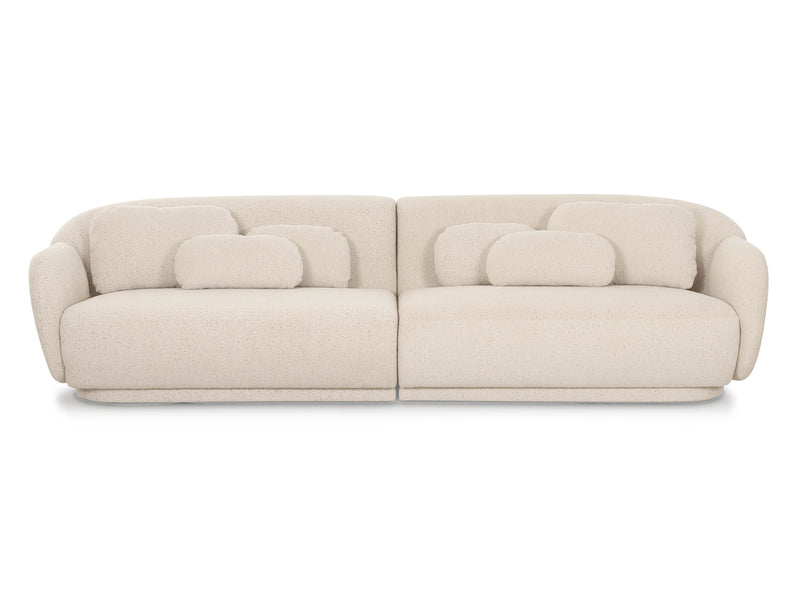 Misty 114.8" Wide Boucle Fabric Modular Sofa