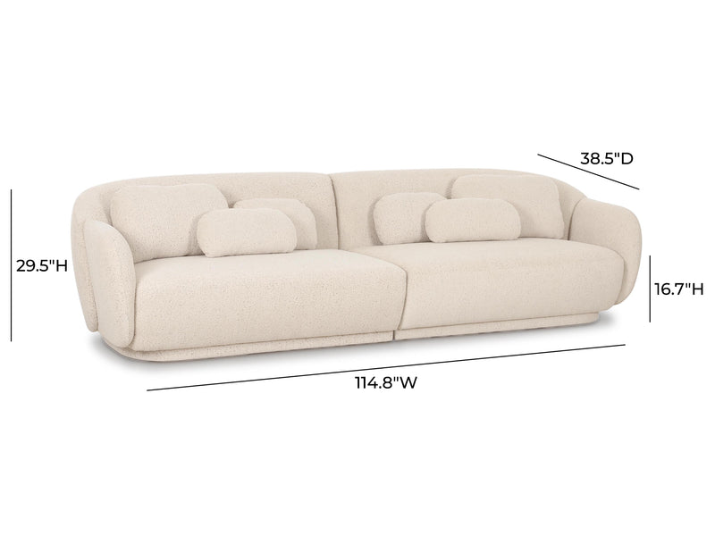 Misty 114.8" Wide Boucle Fabric Modular Sofa