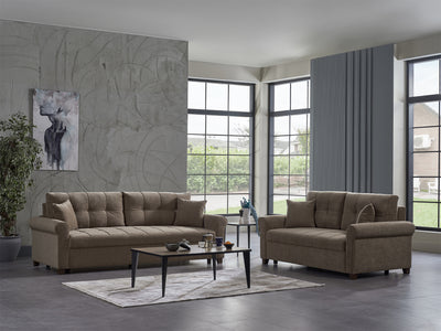 Mocca 74.8" Wide Convertible Loveseat