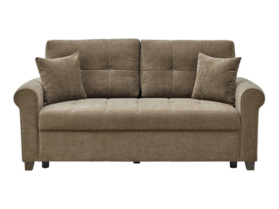 Mocca 74.8" Wide Convertible Loveseat